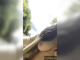 Bizarre walk in a public park