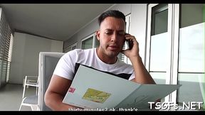 Hot boy gives the lady-man bitch some oral and fucks her ass