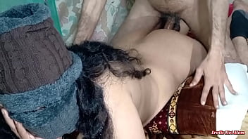 Curly Black Hair Cheating Wife Sara Hard and Rough Anal Sex with indian big cock with no mercy on Red Bedsheet and moaning loud in Hindi voice