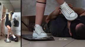 licking sneakers soles (two cameras)