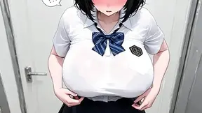 Short black hair and huge beauty