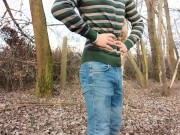 Twink belly grows under a sweater outside - air belly inflation