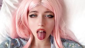 Sweet Slim Pink-haired Teen Begs You To Follow Her JOI & Cum On Her Pretty Face