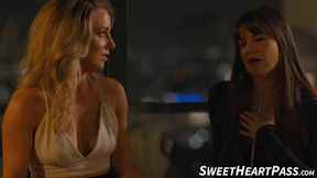 Blonde Kate Kennedy and horny Alison Rey released tension in an erotic sixtynine pussy licking