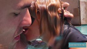 18 Year Old Marcie deepthroats big cock underwater