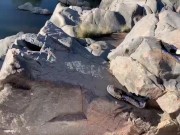 Elevated Risky Nude River Strip and Sunbathing