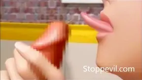 Hentai Babe Sucks Massive Cock – Intense Blowjob Creampie Explosion