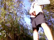 Boy pissing pee - Balls in the air, the twink Jon Arteen urinating outside in the woods