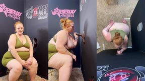 ssbbw julie ginger milks a bbc at glory hole and gets facial