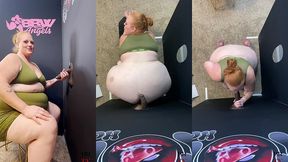 ssbbw julie ginger milks a bbc at glory hole and gets facial