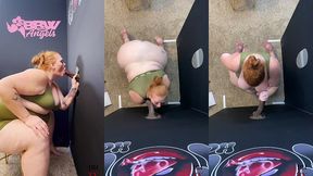 ssbbw julie ginger milks a bbc at glory hole and gets facial