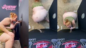 ssbbw julie ginger milks a bbc at glory hole and gets facial