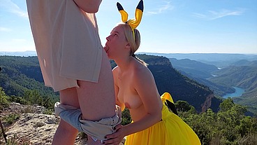 Pikachu Cosplay Fuck in The Mountains