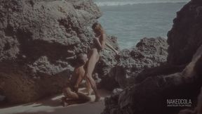 Sex on the beach by the ocean with my stepsister