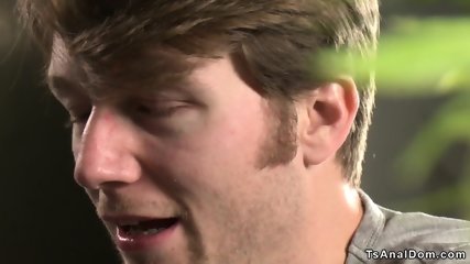 Shemale banker anal fucks client