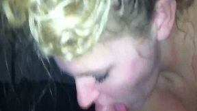 Zealous curly haired slutty pale nympho gives a torrid blowjob