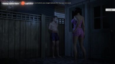 Stepdaughter masturbates her vagina while watching her stepmother and stepfather. Hentai game. Part 2