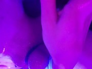 Trap Trying to Aim Toy with Tied Up Cock