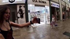 double cum walk at the mall after a huge double facial!!