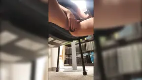 Kinky College Coed Gets Off Masturbating Quietly in Her Library