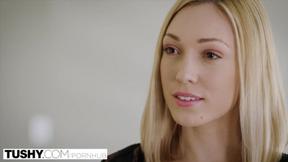 ”Flash Brown Stretches Lily Labeau in a TUSHY Black Meat Fantasy”
