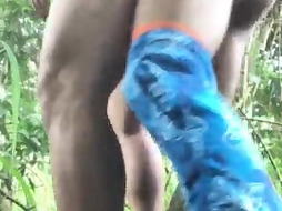 In the woods my friend's cock fuck my ass