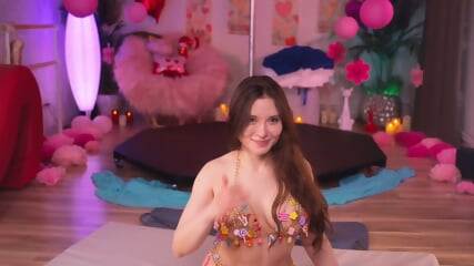 Bending her onto a pile of takeout containers, spanking her with a novelty foam crown