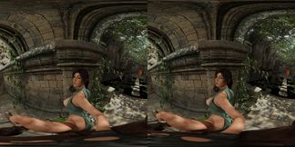 Sneaky Sex with Lara Croft Inside the Temple