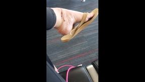 Sneaky Flip Flop Shoeplay at the Airport