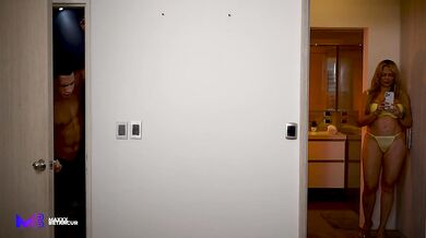 My stepmom sucks my big cock so I don't tell my dad off - Max Betancur & Monique Fuentes