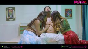 Indian Musclar Boy Enjoying Threesome Hardcore Sex with His Wife and Girlfriend.