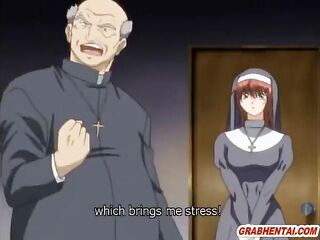 anime old priest and nun