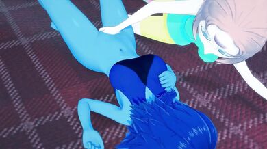 Lapis and Pearl rough up in the upstairs cartoon lesbian action