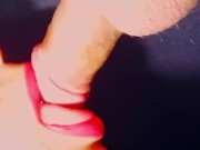 Primer plano la mejor chupada en los labios mas sexys