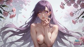 Violet Hair Goddess Sips Morning Coffee in Sunlit Sanctuary