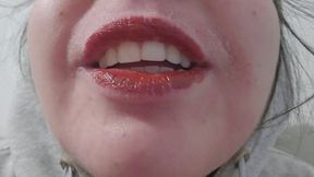 Wearing a New Dark Spicy Brown Lipstick and Smearing It All Over My Mouth – Lipstick Fetish, Close Ups, Messy Application, Lip Focus