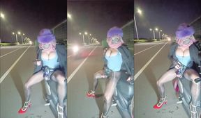 Slutty kitten strokes stockings on camera until messy cumshot at 9:00