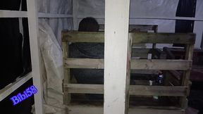 pussy flashing at a beach corner