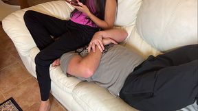 Asian wife facesits husband in dominant display of female power