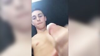 Twink Humps His Bed on Webcam