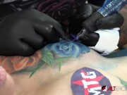 Marie Bossette Plays With Dildo While Getting More Ink