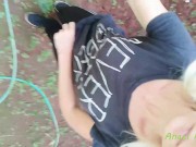 WTF TOTALLY HORNY! I'M SECRETLY MASTURBATING IN THE GARDEN