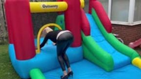 Bouncy castle meets my high heels destruction