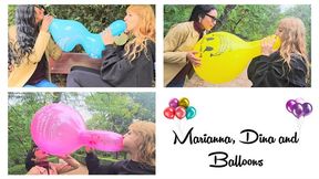 Marianna, Dina and balloons in the streets of Madrid