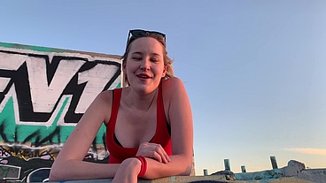 BUSTED! Blonde Porn hoe CAUGHT filming in PUBLIC by strangers! Wheel of Misfortune earns it's name!
