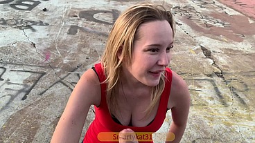 BUSTED! Blonde Porn hoe CAUGHT filming in PUBLIC by strangers! Wheel of Misfortune earns it's name!