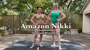 Amazon Nikki’s Sensual Wrestling Showdown: Dominance Unleashed! Someone loses her top, oh my!