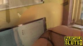 Blonde babe Nora Barcelona deepthroats and gets slammed