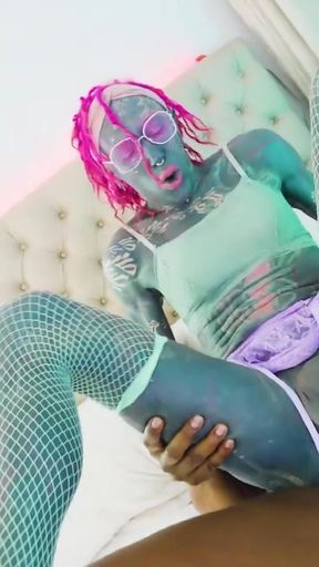 POV TRANS threesome - tattooed Mazhem &amp; Josh   Clip 2