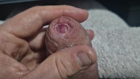Uncut Tight Phimosis Cock Foreskin Stretched Close up